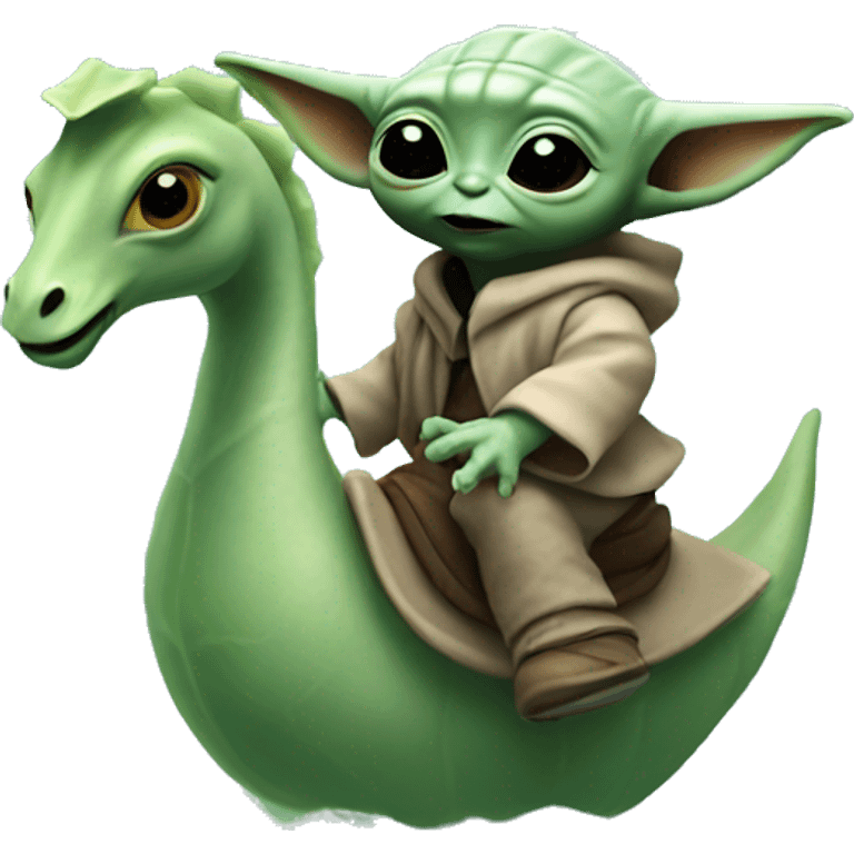 baby yoda riding seahorse emoji