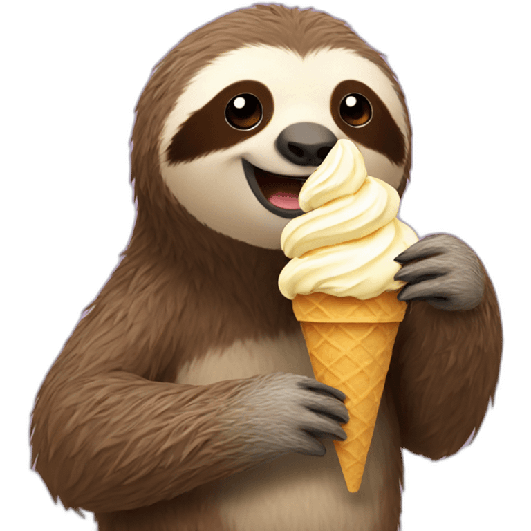 sloth eating ice cream emoji