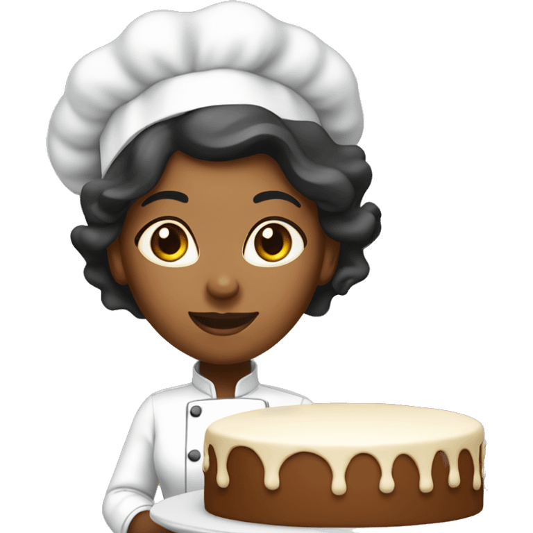 Lightskinned Black woman chef baking cake emoji