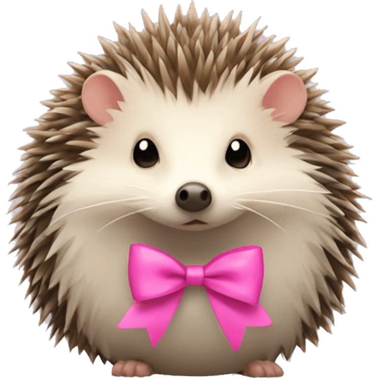 hedgehog with a pink bow emoji