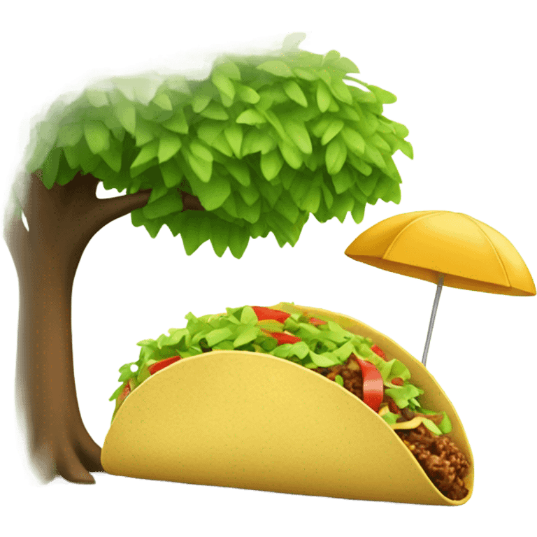 Taco lounging under a tree emoji