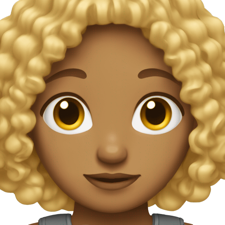 Curly girl with blonde hair emoji