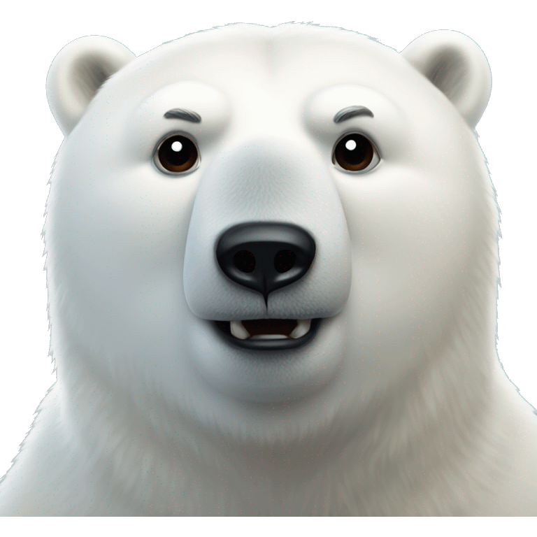 Polar bear with a small black bird head emoji