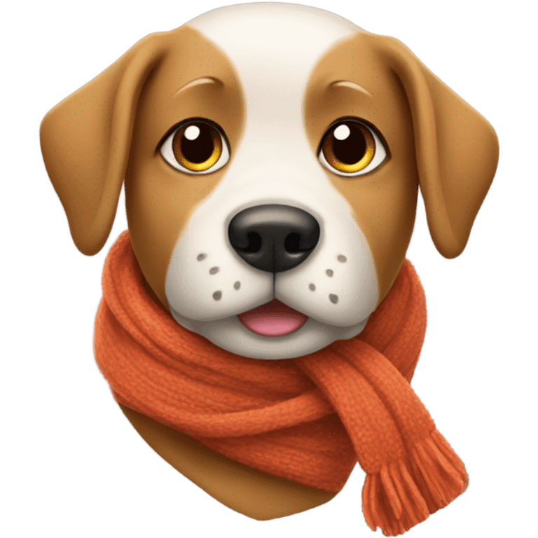 dog with a cozy scarf emoji