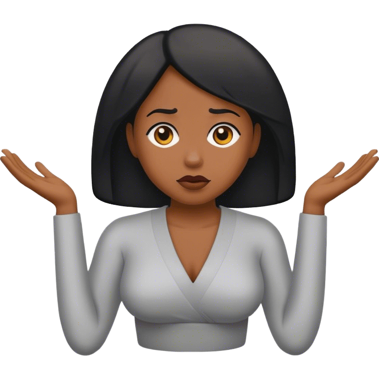 Black woman shrugging shoulders emoji