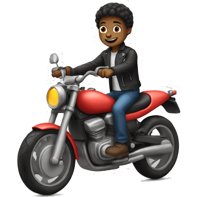 Kid riding motorcycle  emoji