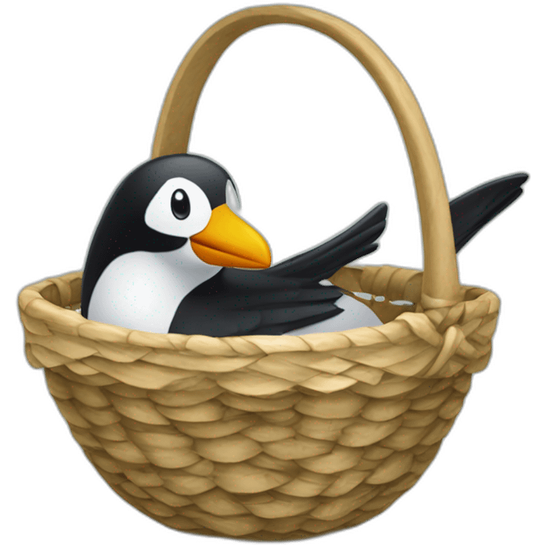 Pingouin joue basket emoji