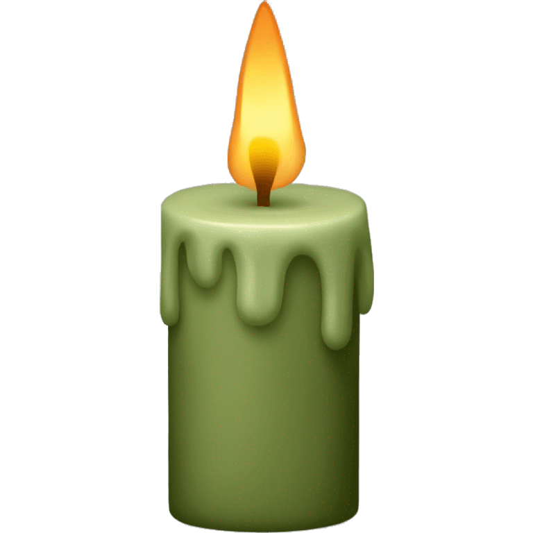 Khaki green candle emoji