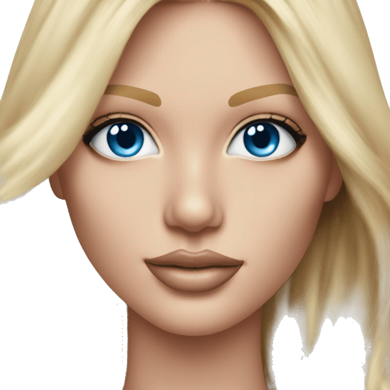 Realistic victoria secret model blonde blue eyes  emoji