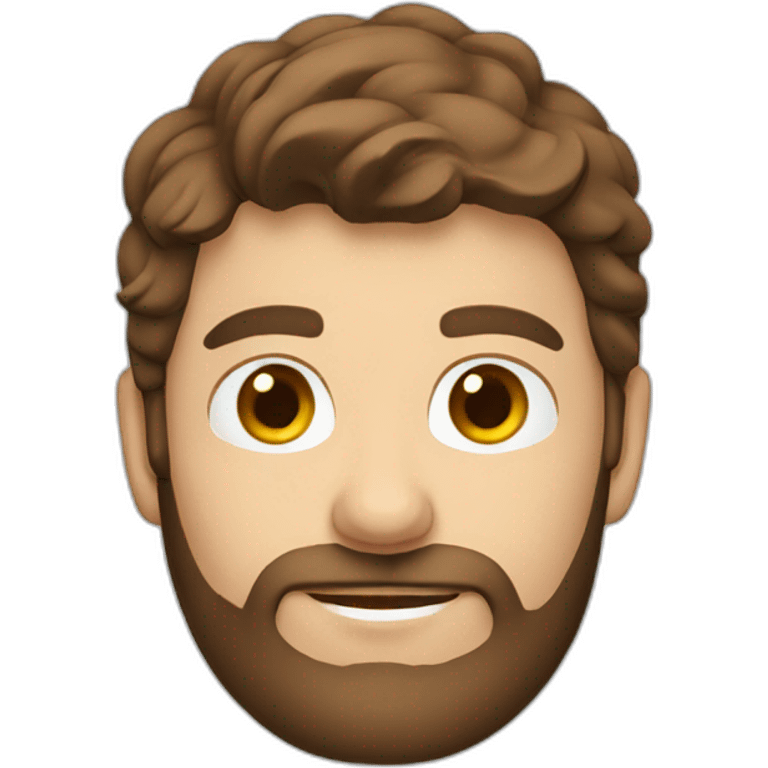 male brown haired skier with brown beard emoji