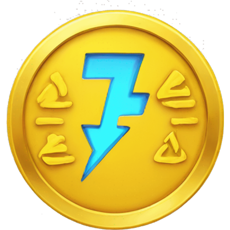 yellow coin with electric symbol emoji