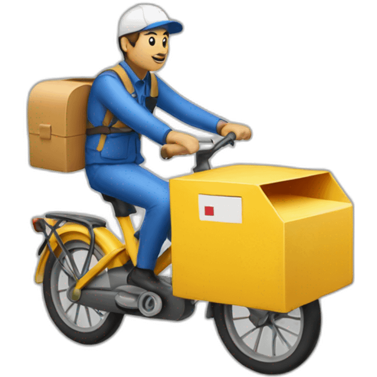 french mail carrier on a yellow bike emoji