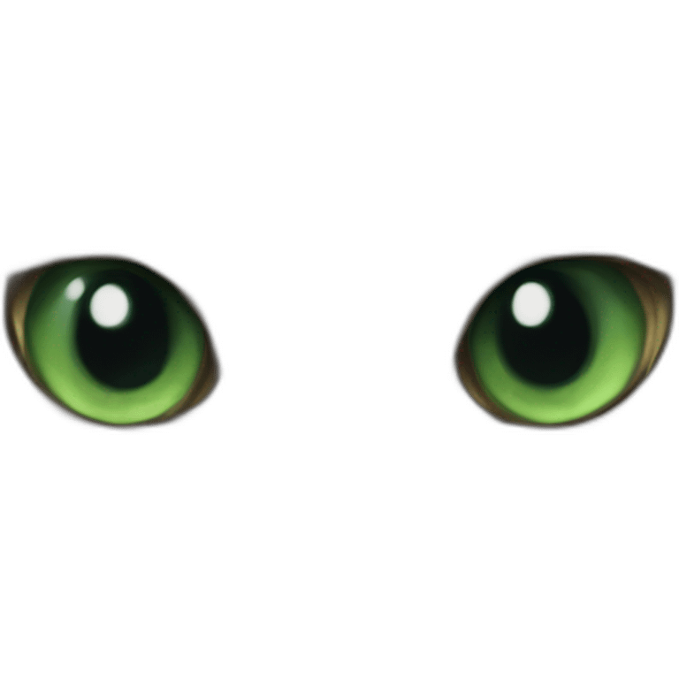 Black angora cat green eyes emoji