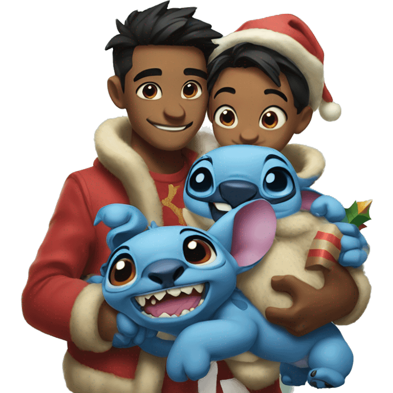 Leo and stitch Christmas  emoji