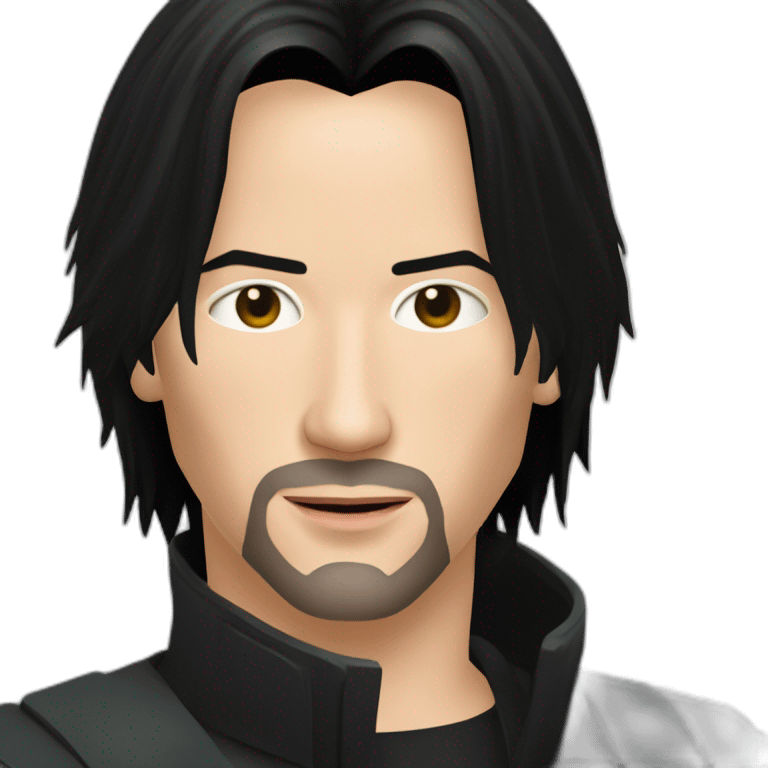 young keanu reeves as neo matrix emoji