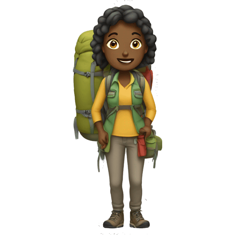 Women backpacking emoji