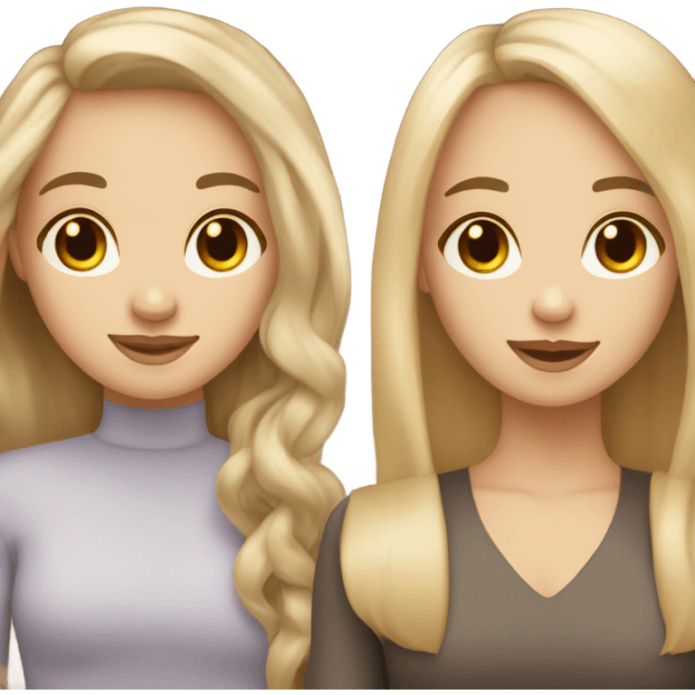 make 3 friends with light skin and hair one blonde, second brown hair, third brunette emoji