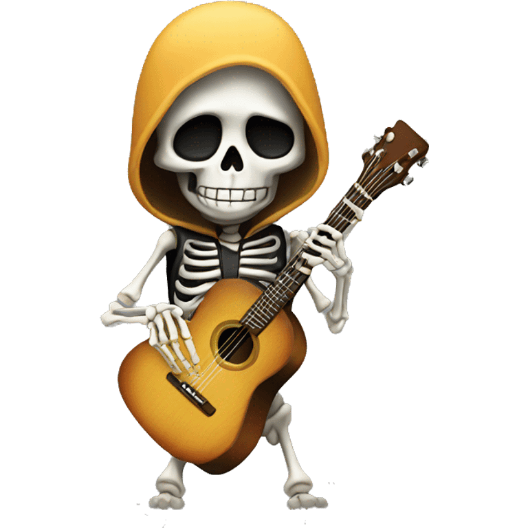 Skeleton playing guitar emoji