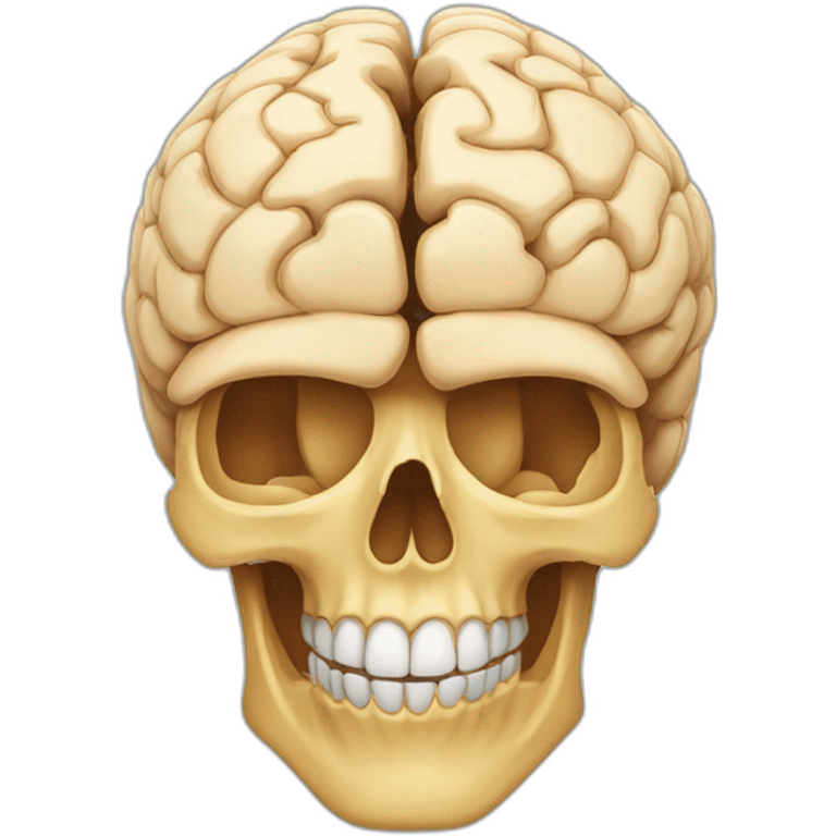 Super brain inside a skull from the side emoji