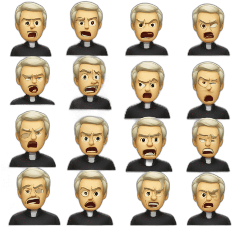 A angry priest shouting and he is young emoji