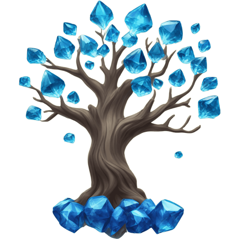 big tree with blue crystals emoji