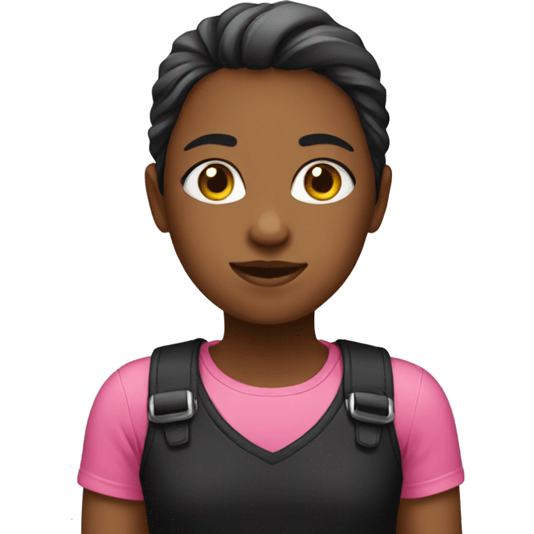 Girl wearing a black and pink shirt emoji