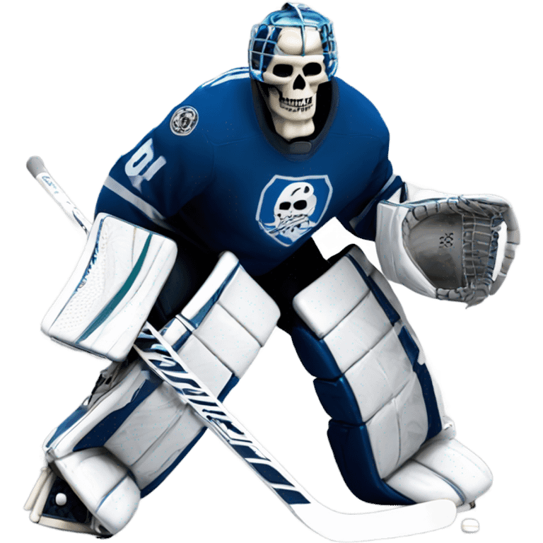 Skeleton hockey goalie mash-up emoji