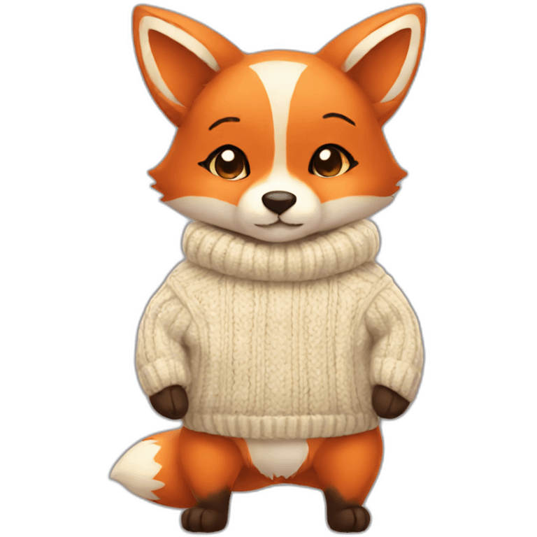 cute fox in a sweater emoji