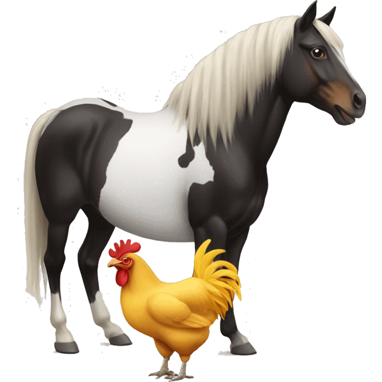 Horse and chicken emoji