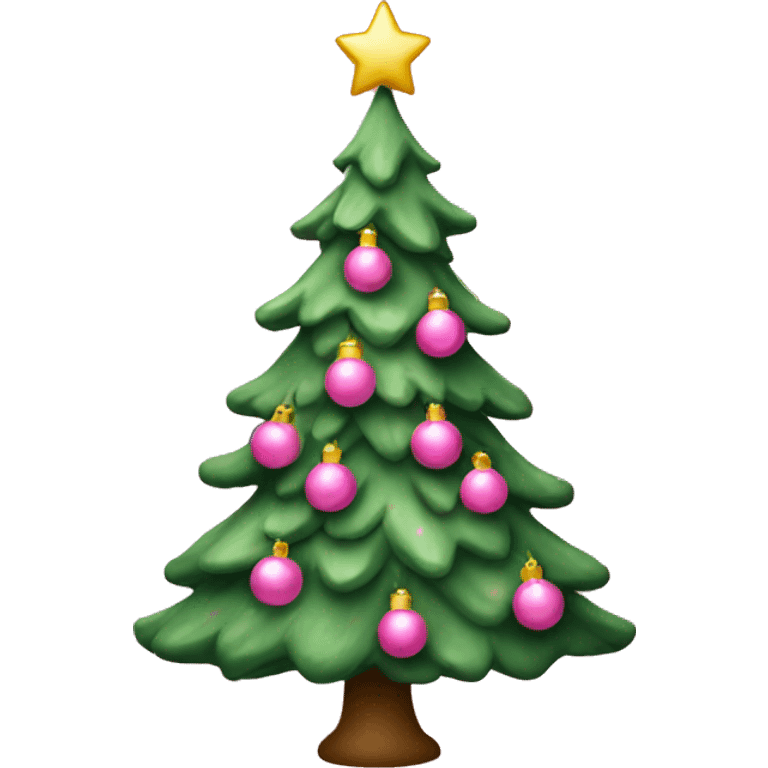 Pink Christmas tree emoji