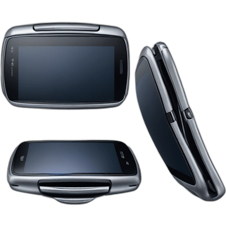 open Motorola Razr V3 mobile device with the iconic clamshell design emoji