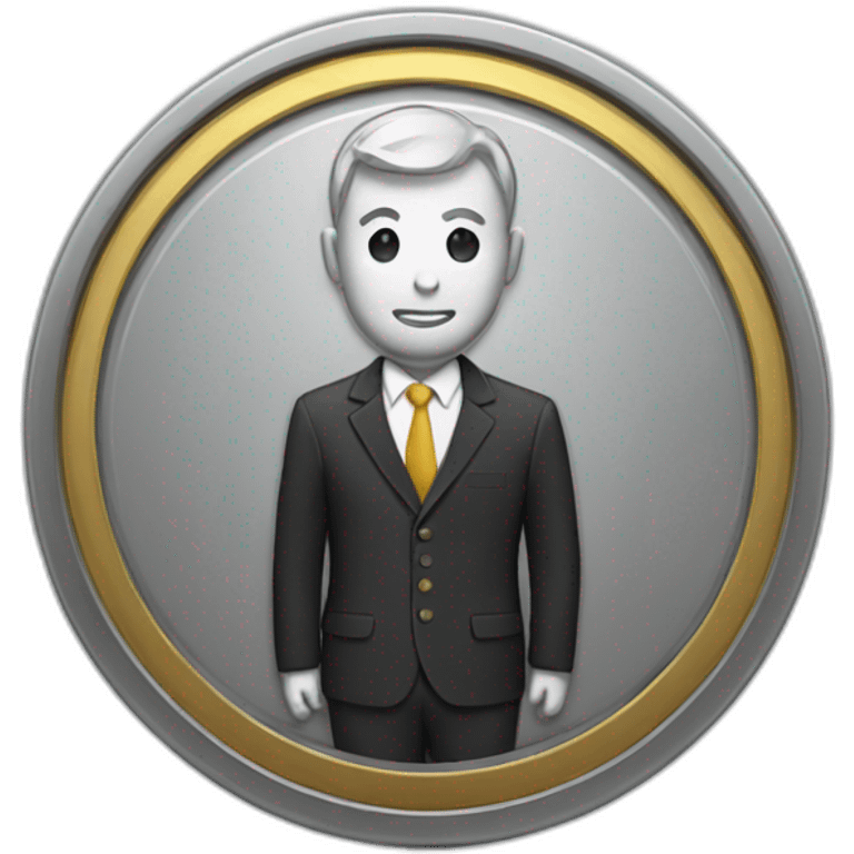 coin wearing a suit emoji