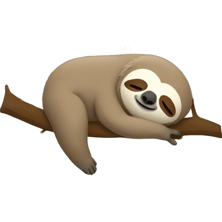 Sloth sleeping on a branch with a pillow emoji