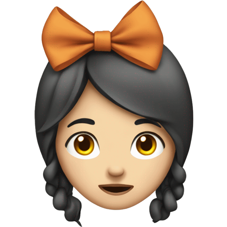 A mad Asian girl with a bow on her head emoji