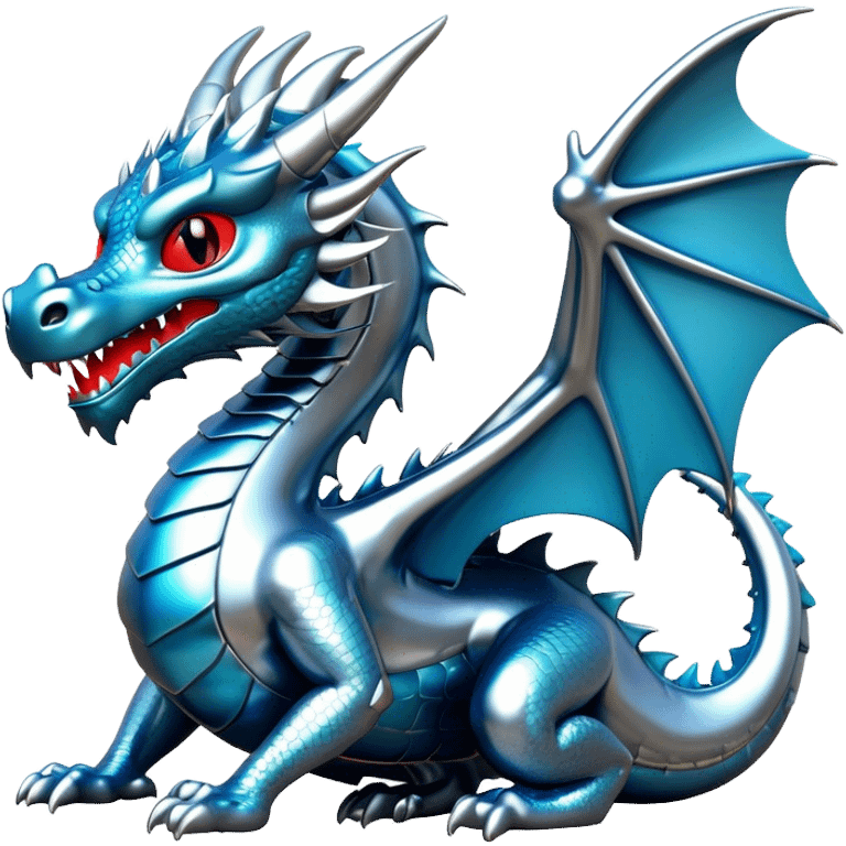 3d chrome plated dragon emoji