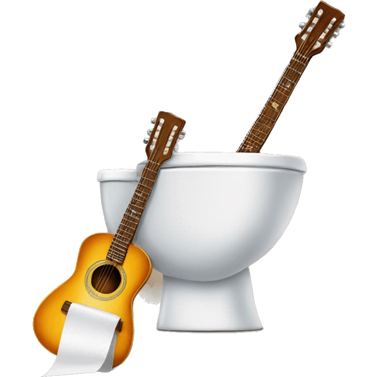 Guitar with toilet paper emoji