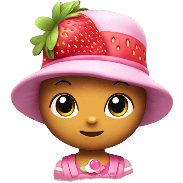 Hello kitty with a strawberry hat emoji