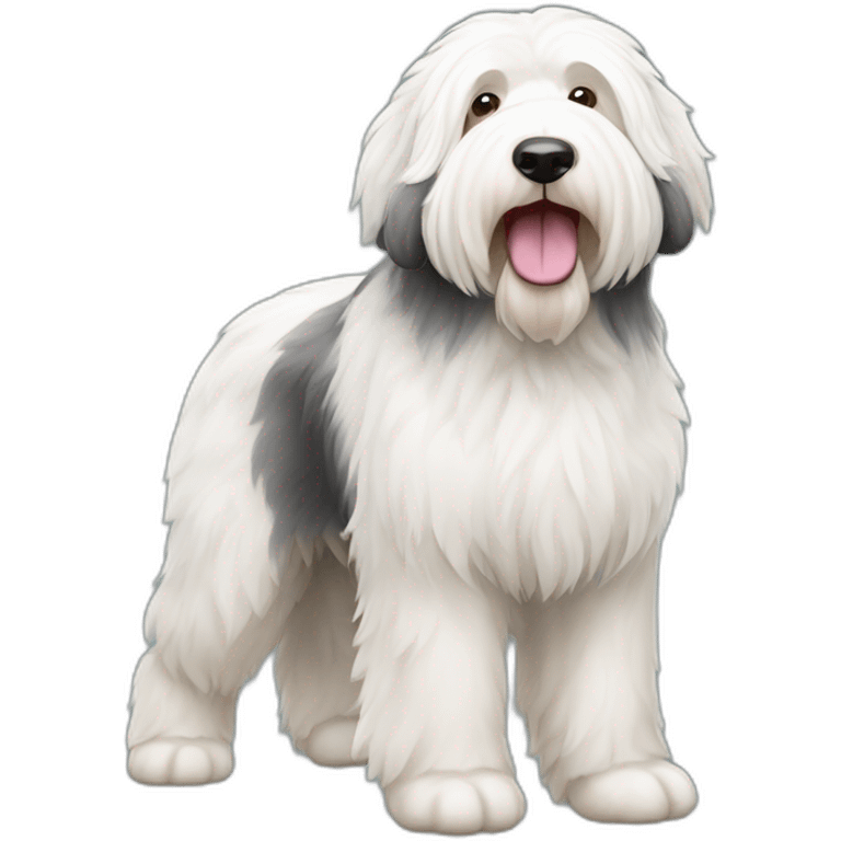 Dog old english sheepdog full-body emoji