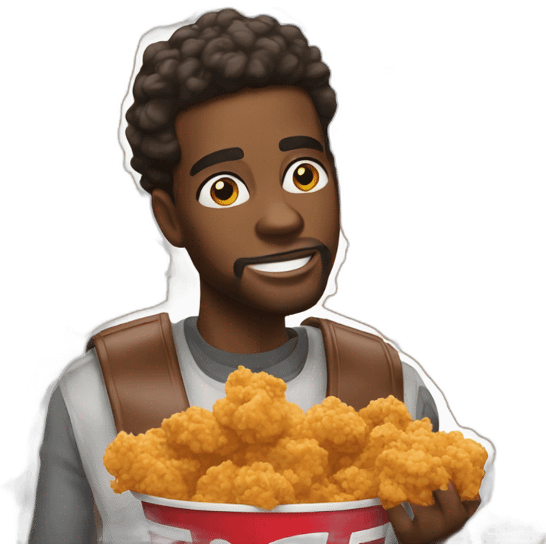 black men eat kfc emoji