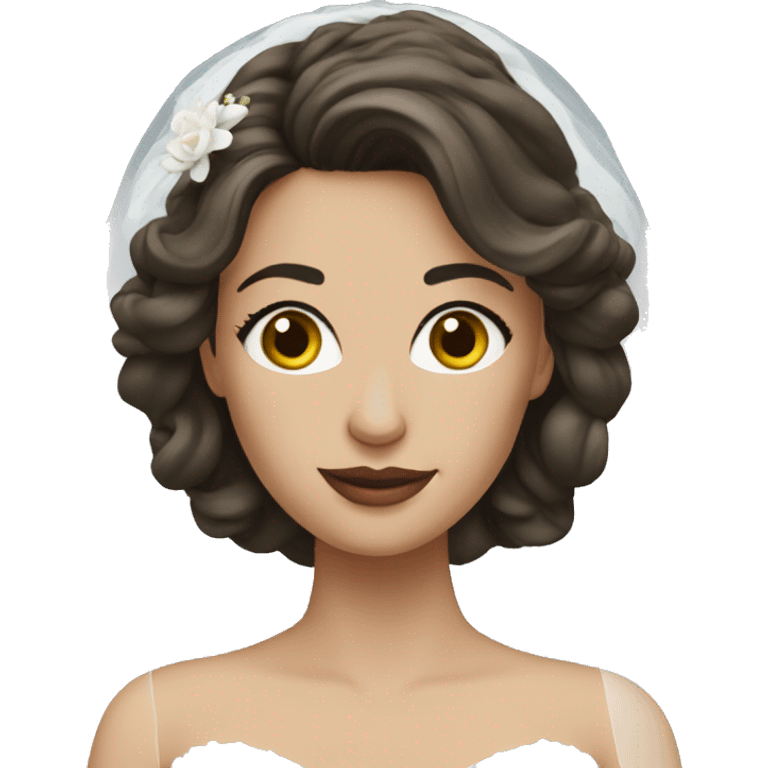 White brunette bride emoji