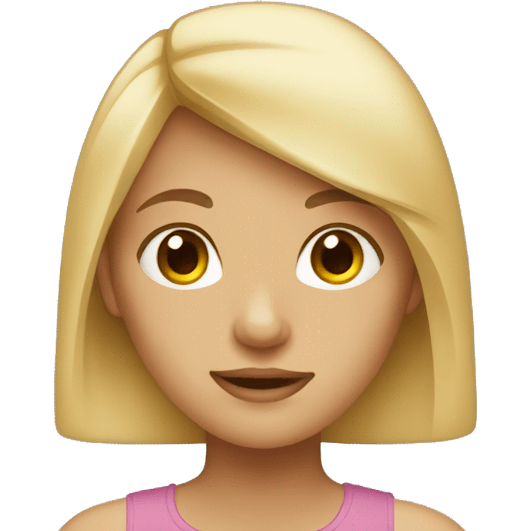 Girl with blonde hair and brown eyes emoji