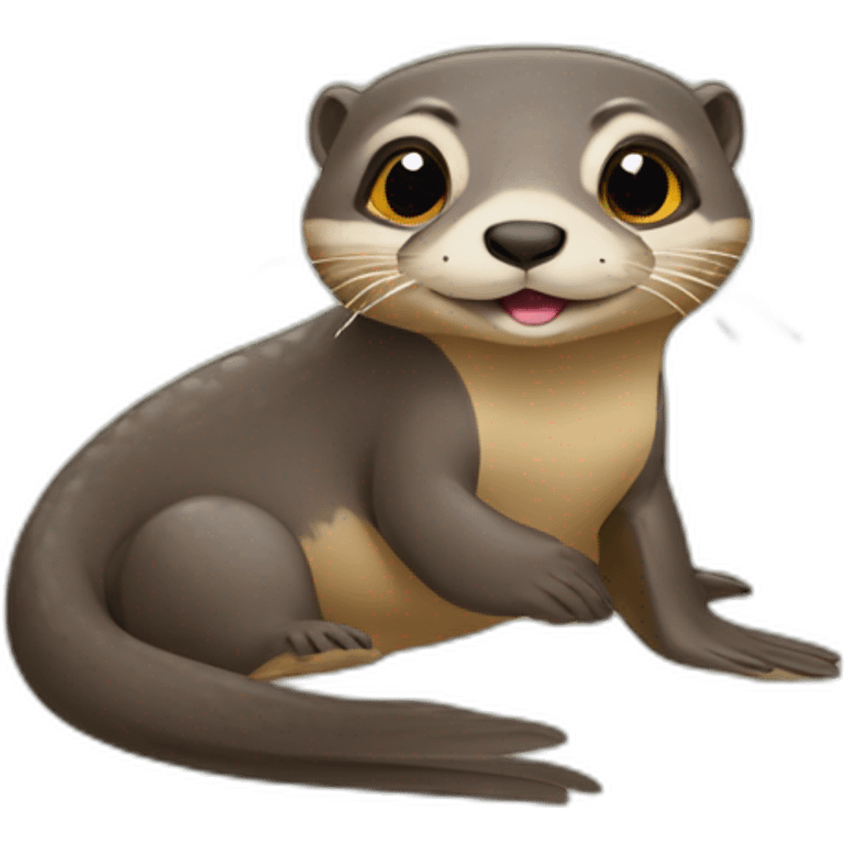 Loutre sur tortue emoji