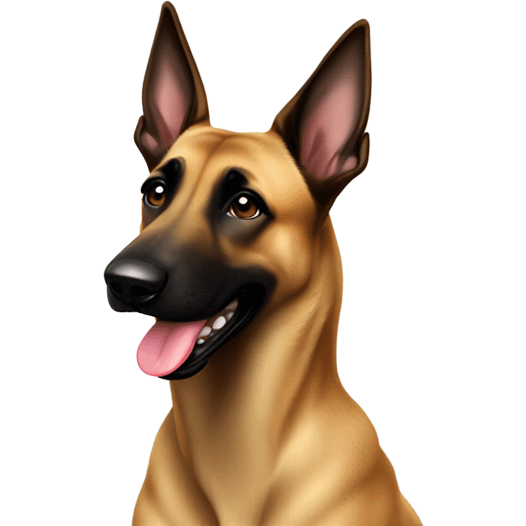 Belgian Malinois with tongue out emoji