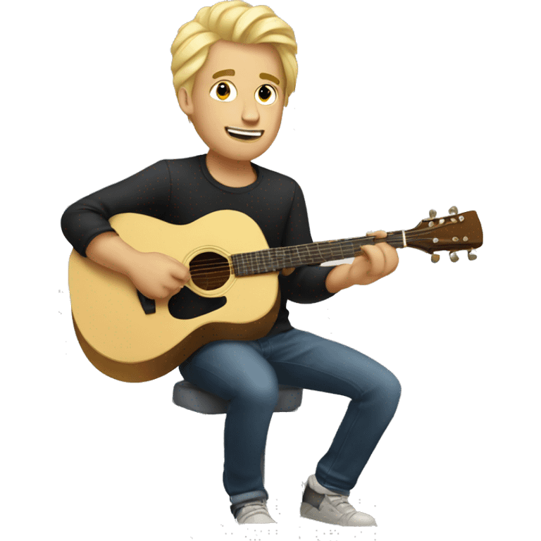 blond guy making music in his home studio emoji