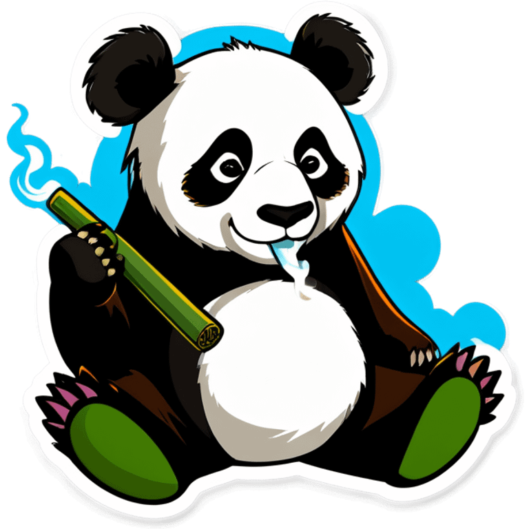 Panda smoking weed emoji