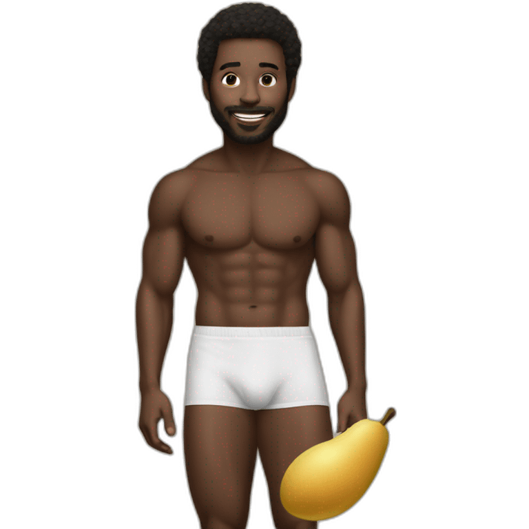 black men topless with an eggplnt emoji