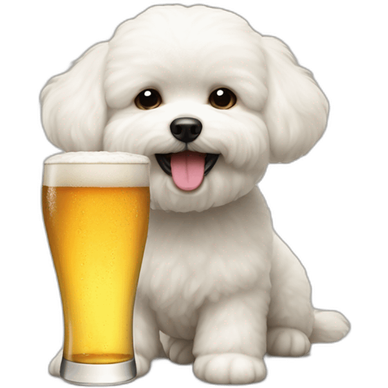 Bichon maltais drink beer emoji