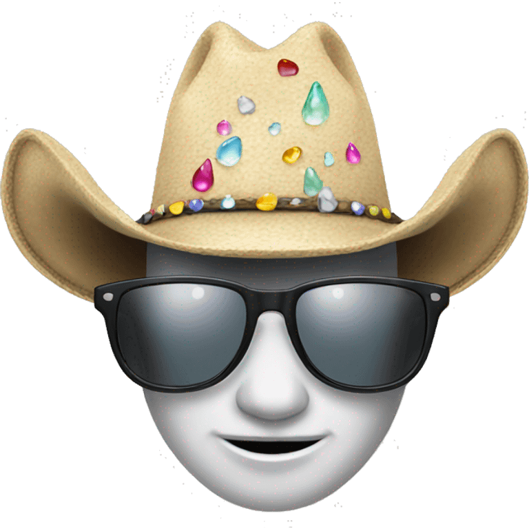 unicorn tears sunglasses cowboy hat emoji