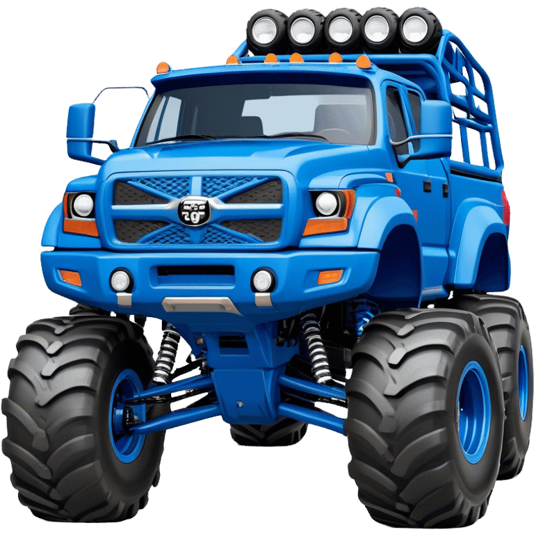 Bigfoot - Bigfoot 4x4 (Model Year: 2022) (Iconic colour: Blue) - An oversized, rugged monster truck with bold, aggressive lines painted in a striking blue. Focus on massive, rugged tires and a muscular chassis that exudes raw power and an urban legend feel. emoji