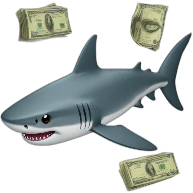 Shark with money eyes emoji